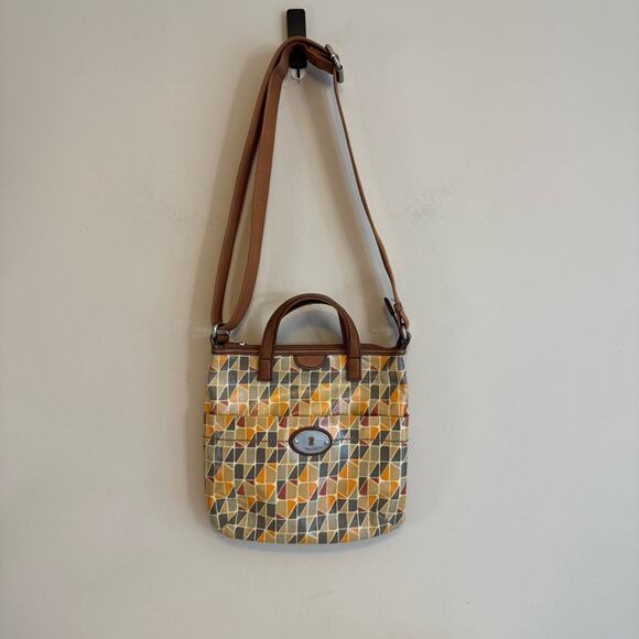 Fossil Key Per Womens Multicolor Leather Adjustable Strap Shoulder Crossbody Bag - Picture 10 of 12